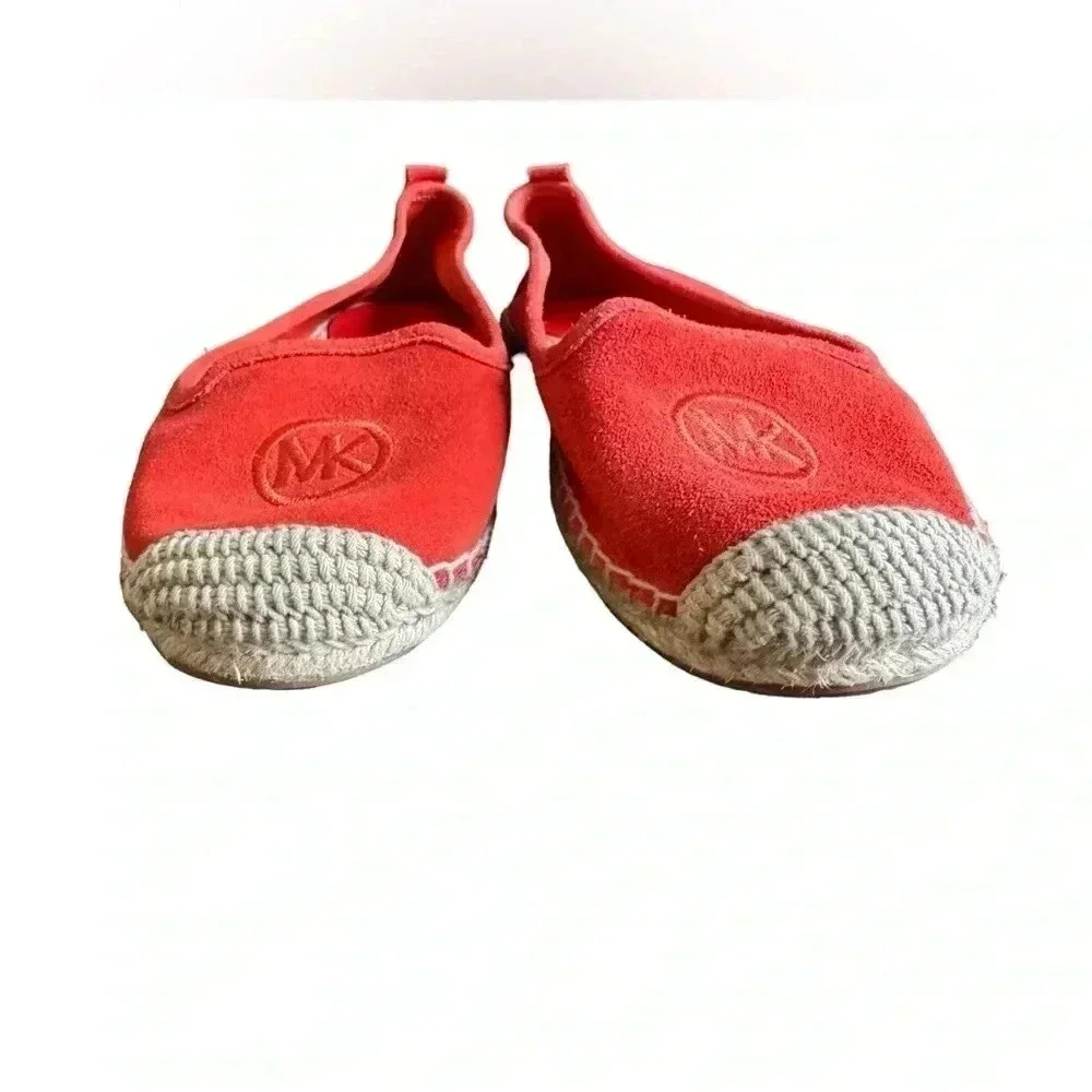 Michael Kors Orange Suede Espadrille Flats Sz 8M